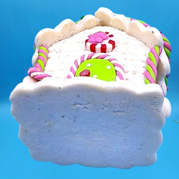 Gingerbread House Ornament Pink White Peppermint Candy Fake Bake Christmas Faux - Picture 8 of 8